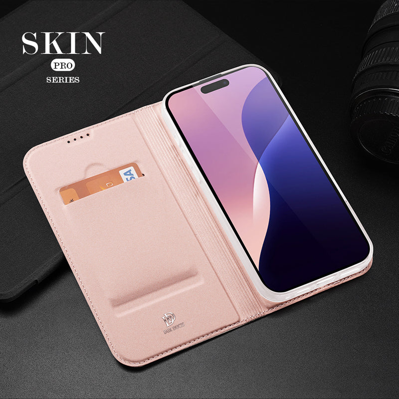 iPhone 16 Pro Magnetische Horizontal Flip Leder TPU + PU Hülle