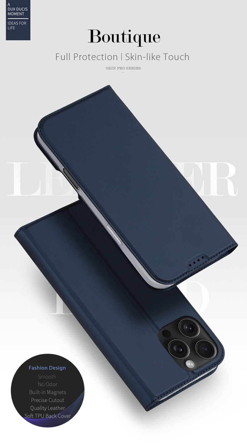 iPhone 16 Pro Max Horizontal Flip Leder TPU + PU Hülle