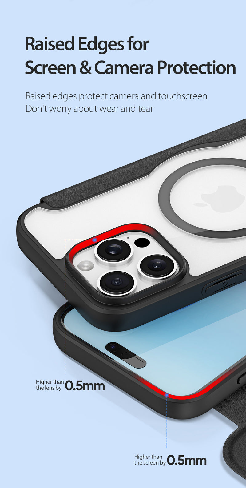 iPhone 16 Pro Magnetische Flip Lederhülle