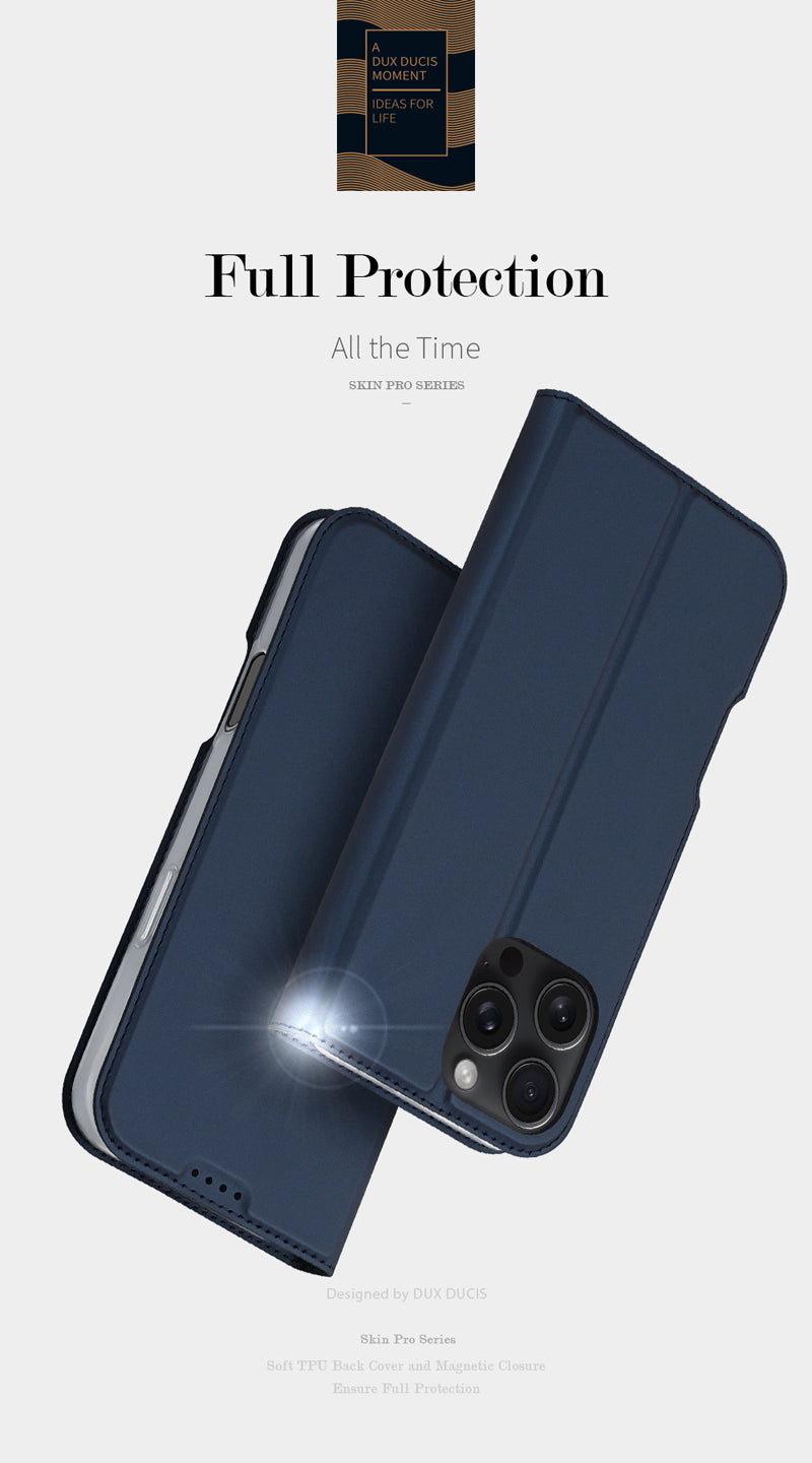 iPhone 16 Pro Magnetische Horizontal Flip Leder TPU + PU Hülle