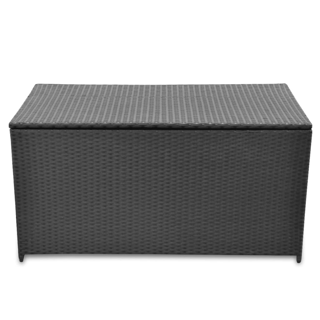 Havepudekasse Sort 120x50x60 cm Polyrattan