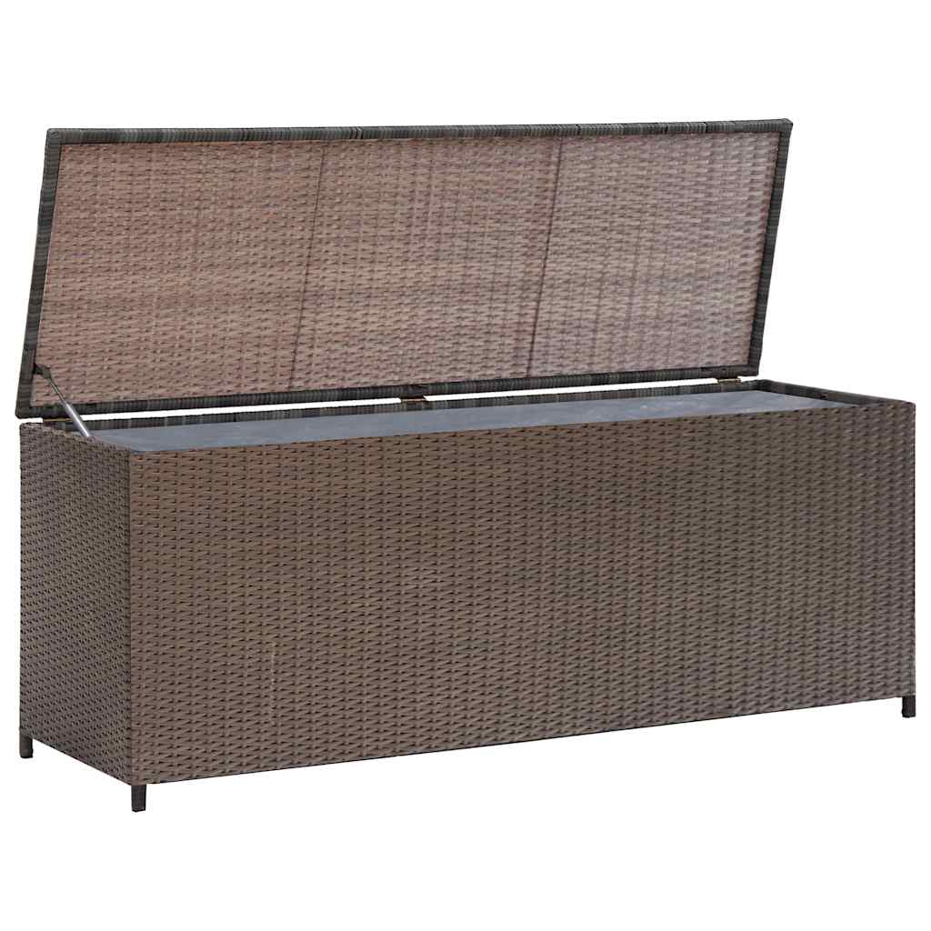 Havepudeboks Brun 120x50x60 cm Poly Rattan