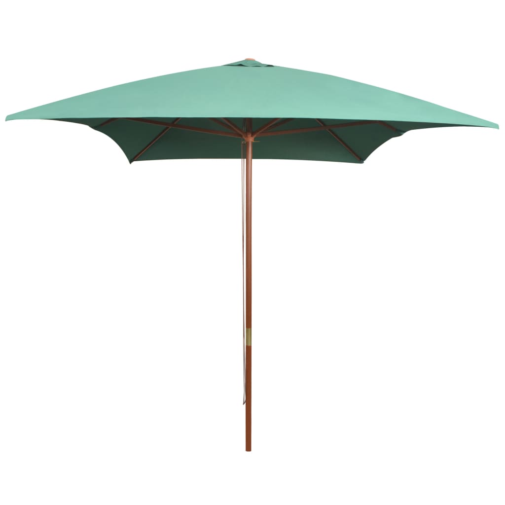 Parasol 200x300 cm Træstang Grøn