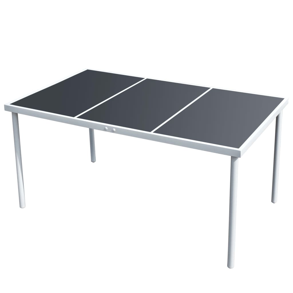 Gartentisch 150x90x74 cm Schwarz Stahl