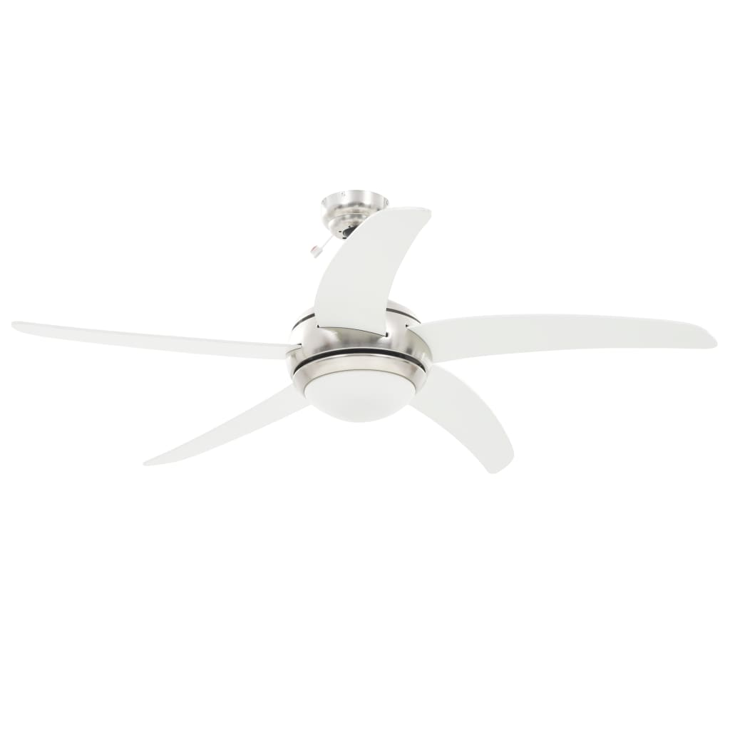 Dekorativ Loftsventilator med Lys 128 cm Hvid