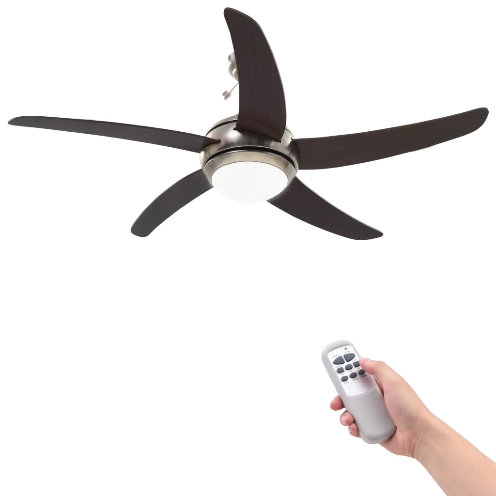 Dekorativ Loftsventilator med Lys 128 cm Brun