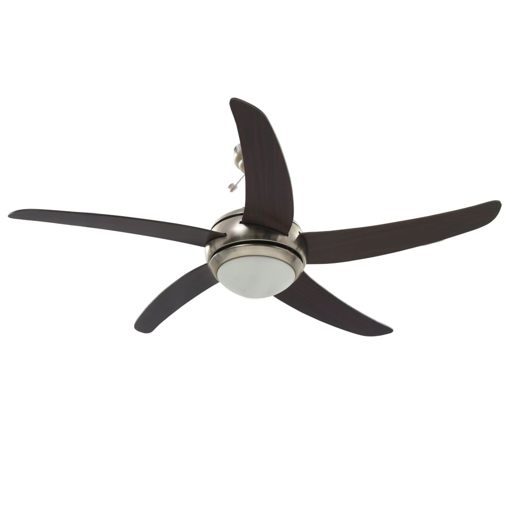 Dekorativ Loftsventilator med Lys 128 cm Brun