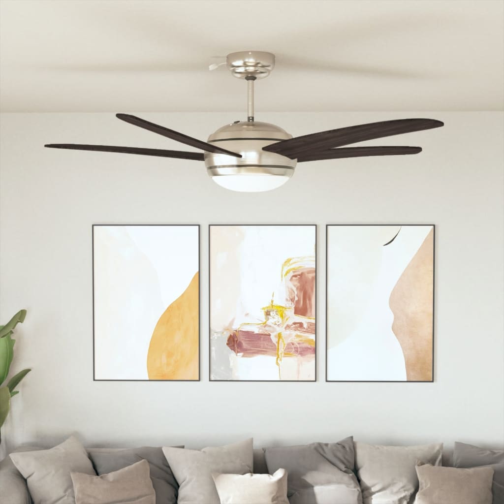 Dekorativ Loftsventilator med Lys 128 cm Brun