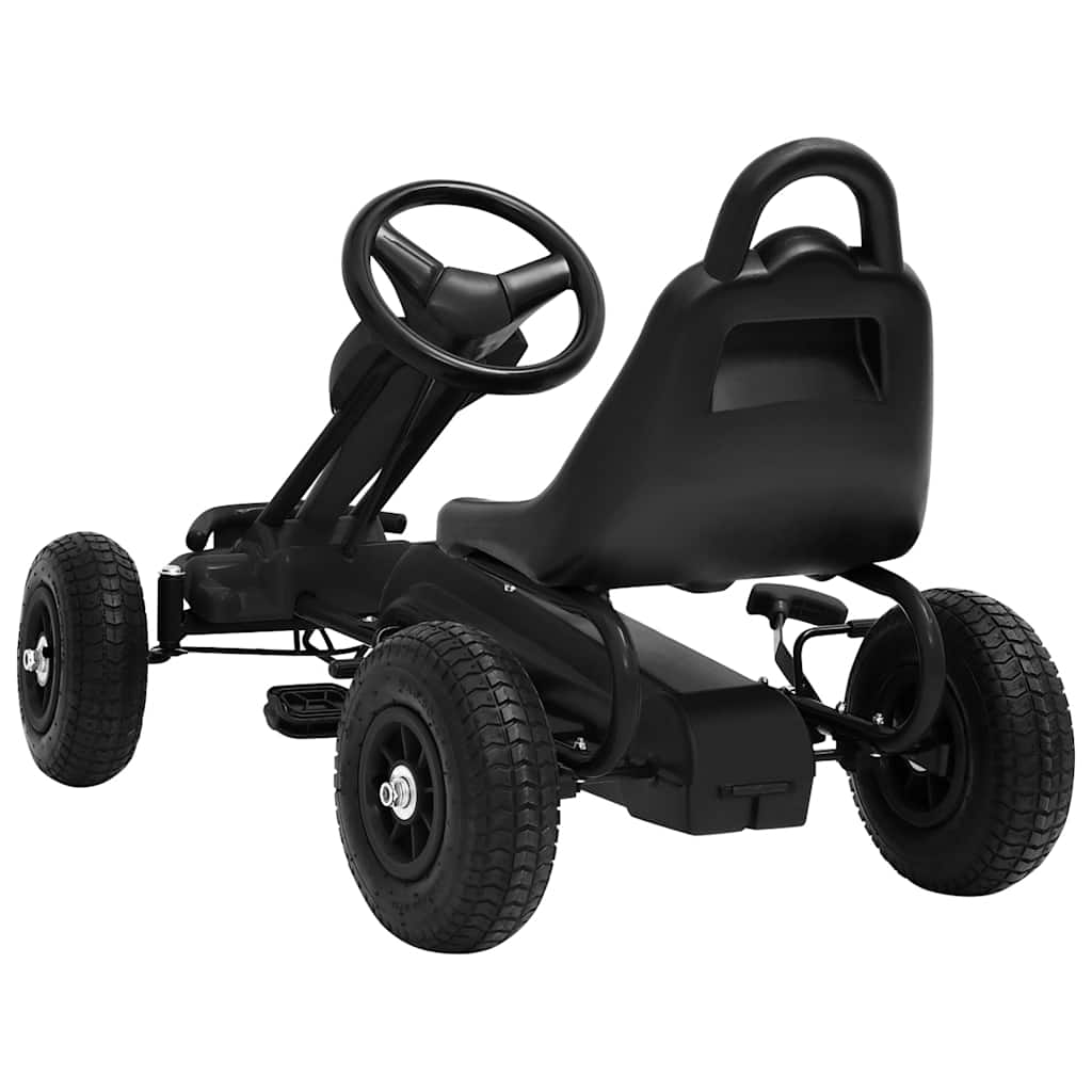 Pedal Go-Kart med Pneumatiske Dæk Sort
