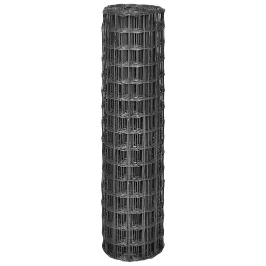 Eurozaun Stahl 10 x 1,5 m Grau