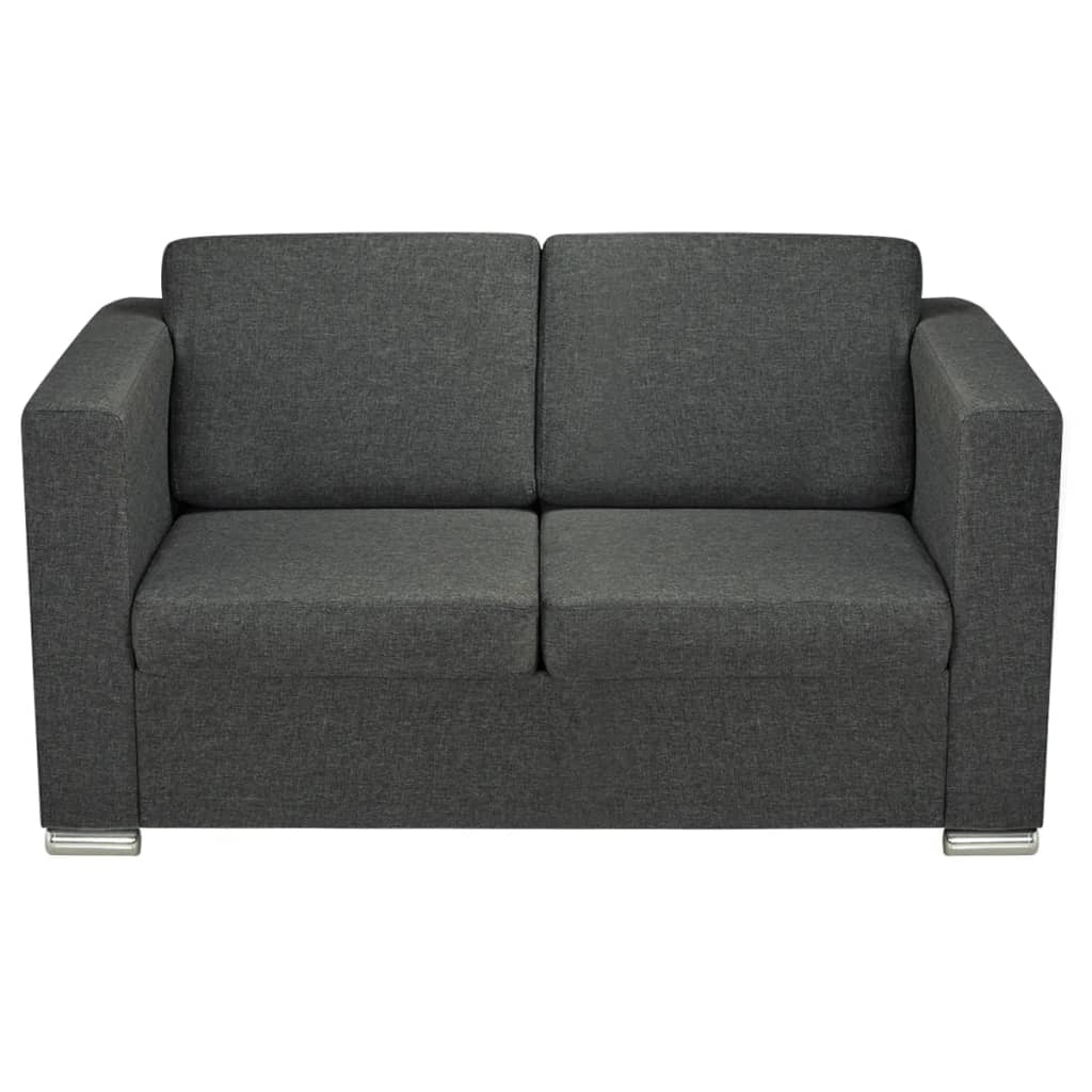 Sofa 2-personers stof mørkegrå