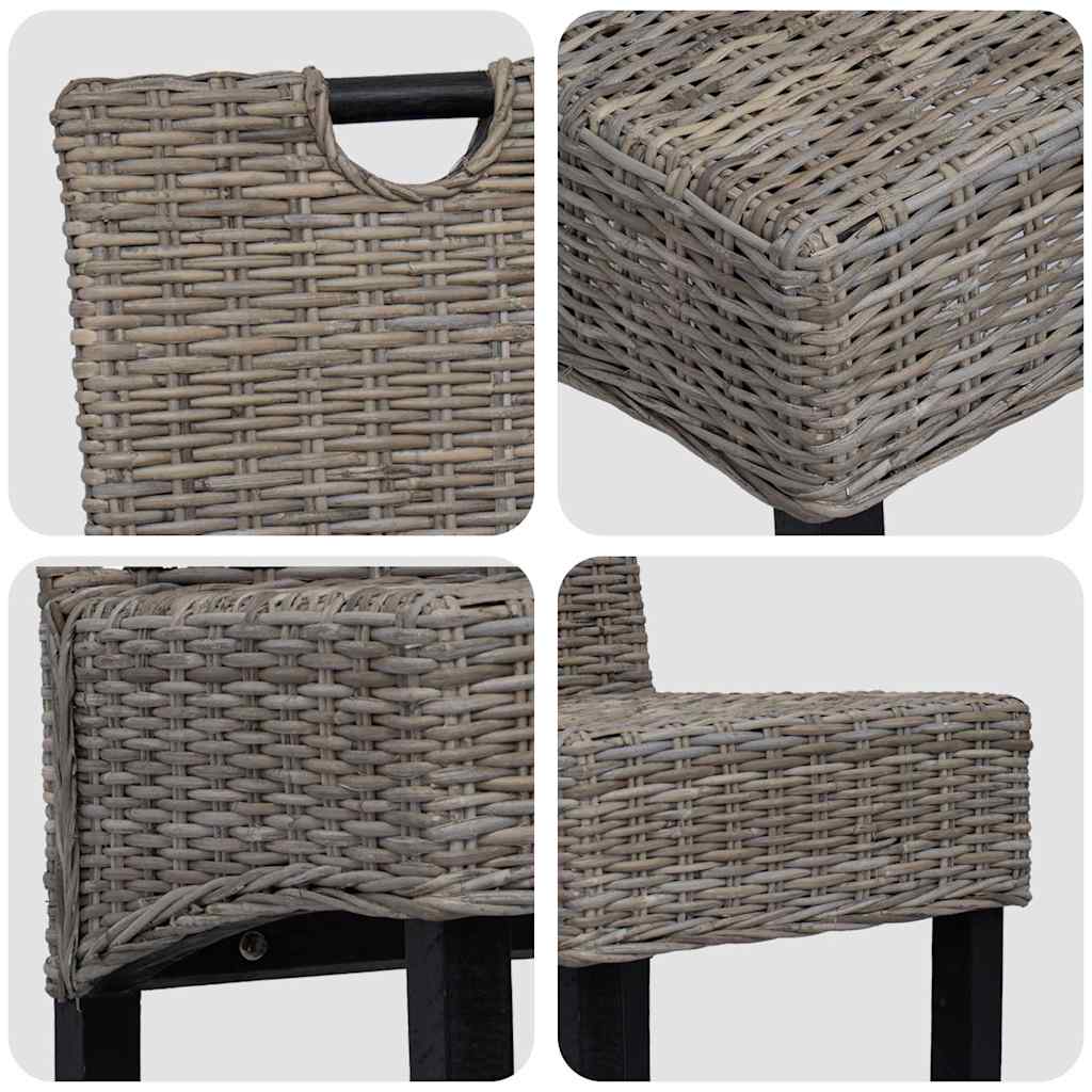 Esszimmerstuhl 2 Stk. Kubu-Rattan Mangoholz