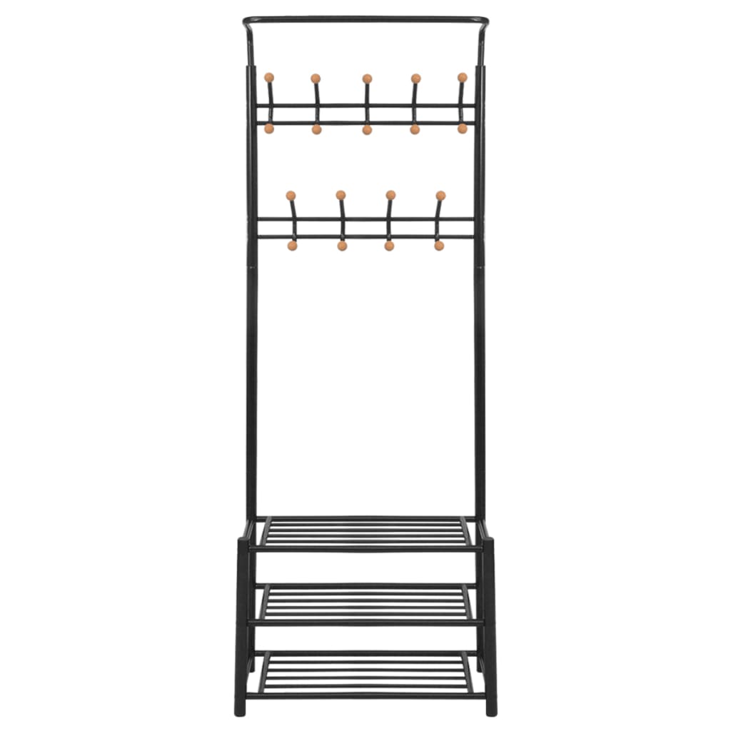 Garderobe mit Schuhablage 68×32×182,5 cm Schwarz