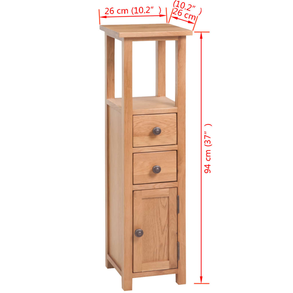 Hjørneskab 26x26x94 cm Massiv Eg