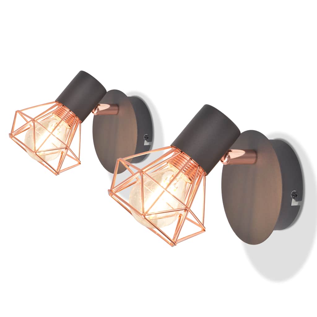 Væglamper 2 stk med 2 LED pærer 8 W
