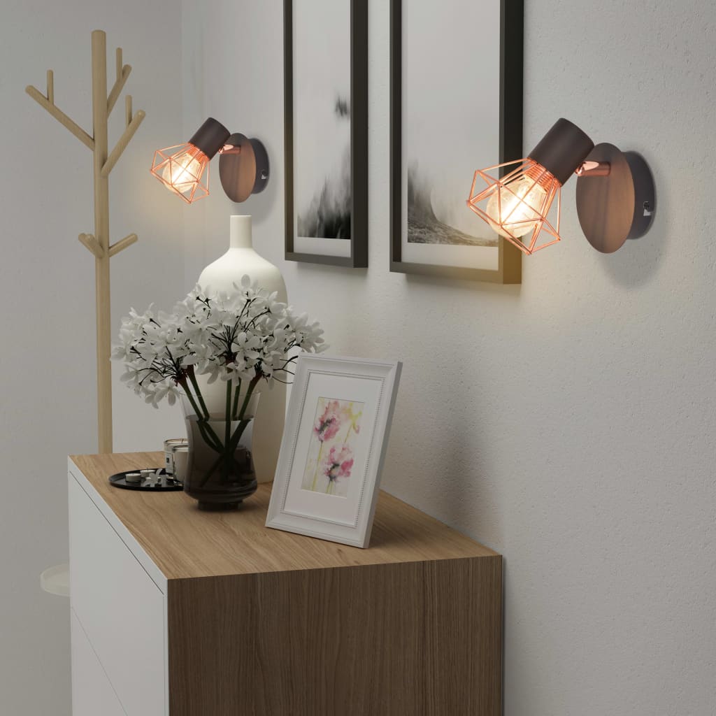 Væglamper 2 stk med 2 LED pærer 8 W