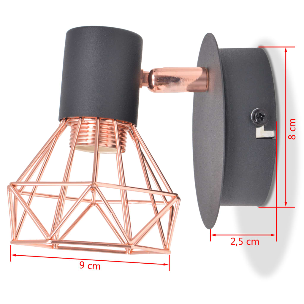 Væglamper 2 stk med 2 LED pærer 8 W