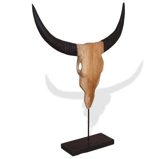 Tyrehoved Skulptur Teak 66x15x88 cm