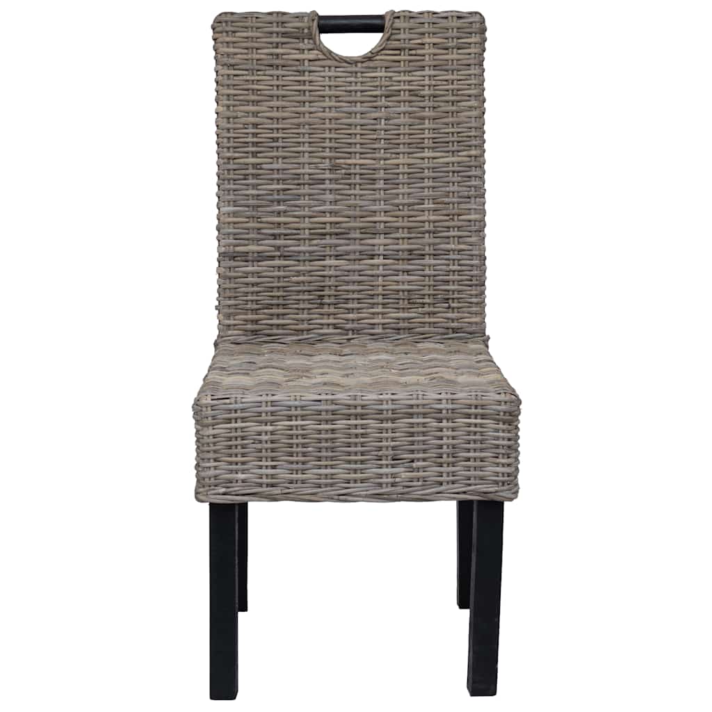 Esszimmerstuhl 4 Stk. Kubu-Rattan Mangoholz