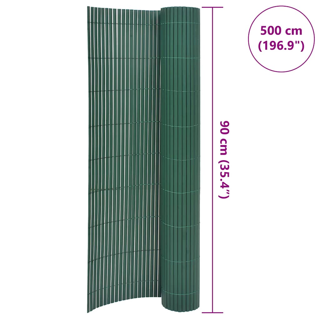 Havehegn Dobbeltsidet PVC 90×500 cm Grøn