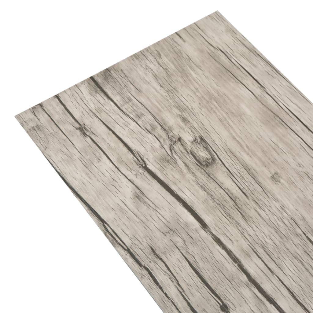 PVC Fliser Ikke-selvklæbende 5,26 m² 2mm Hvidkalket Eg