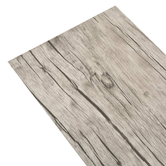PVC Fliser Ikke-selvklæbende 5,26 m² 2mm Hvidkalket Eg