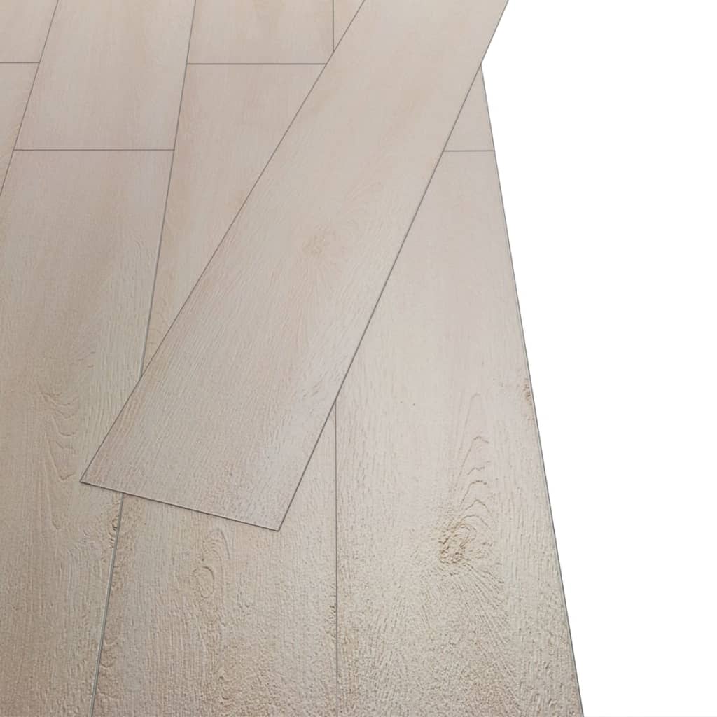 PVC Fliser Ikke-selvklæbende 5,26 m² 2 mm Eg Hvid