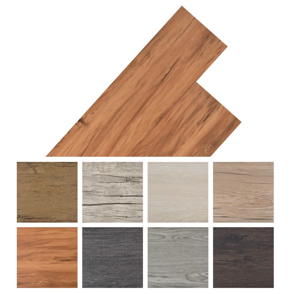 PVC Fliser Ikke-selvklæbende 5,26 m² 2 mm Elm Natural