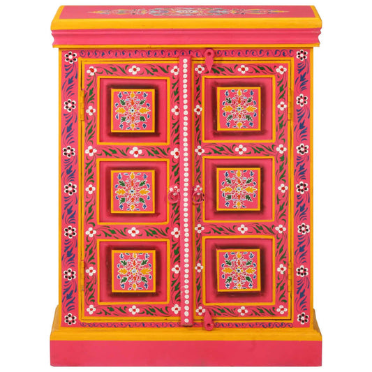 Sideboard Massivholz Mango Rosa Handbemalt