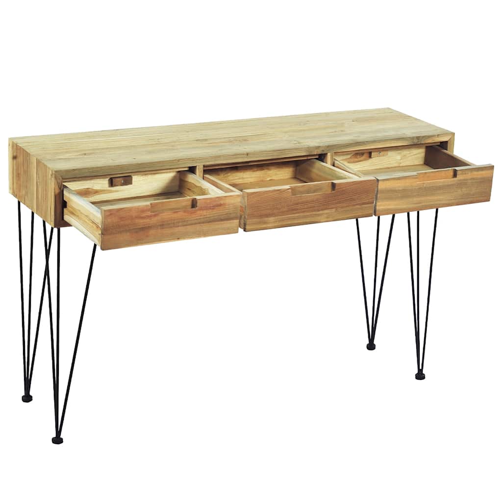 Konsolbord 120 x 35 x 76 cm massiv teaktræ