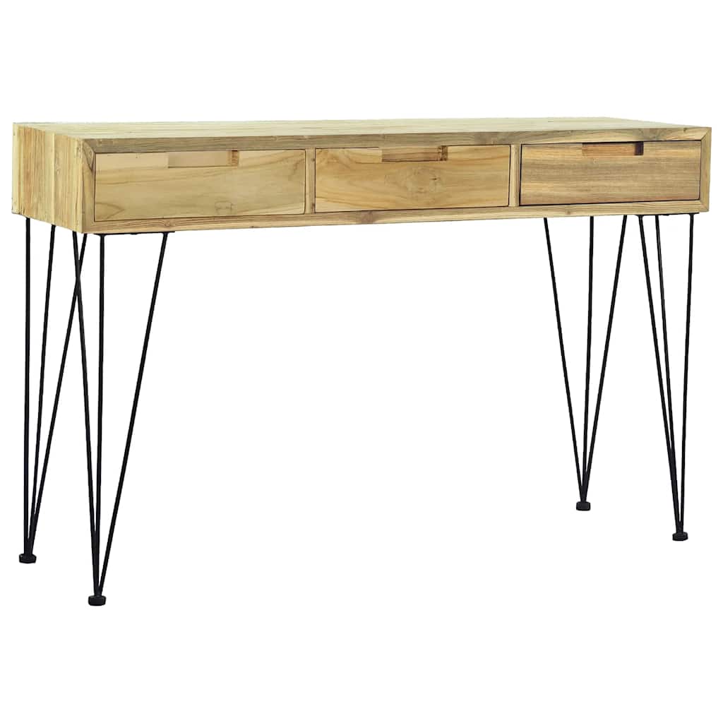 Konsolbord 120 x 35 x 76 cm massiv teaktræ