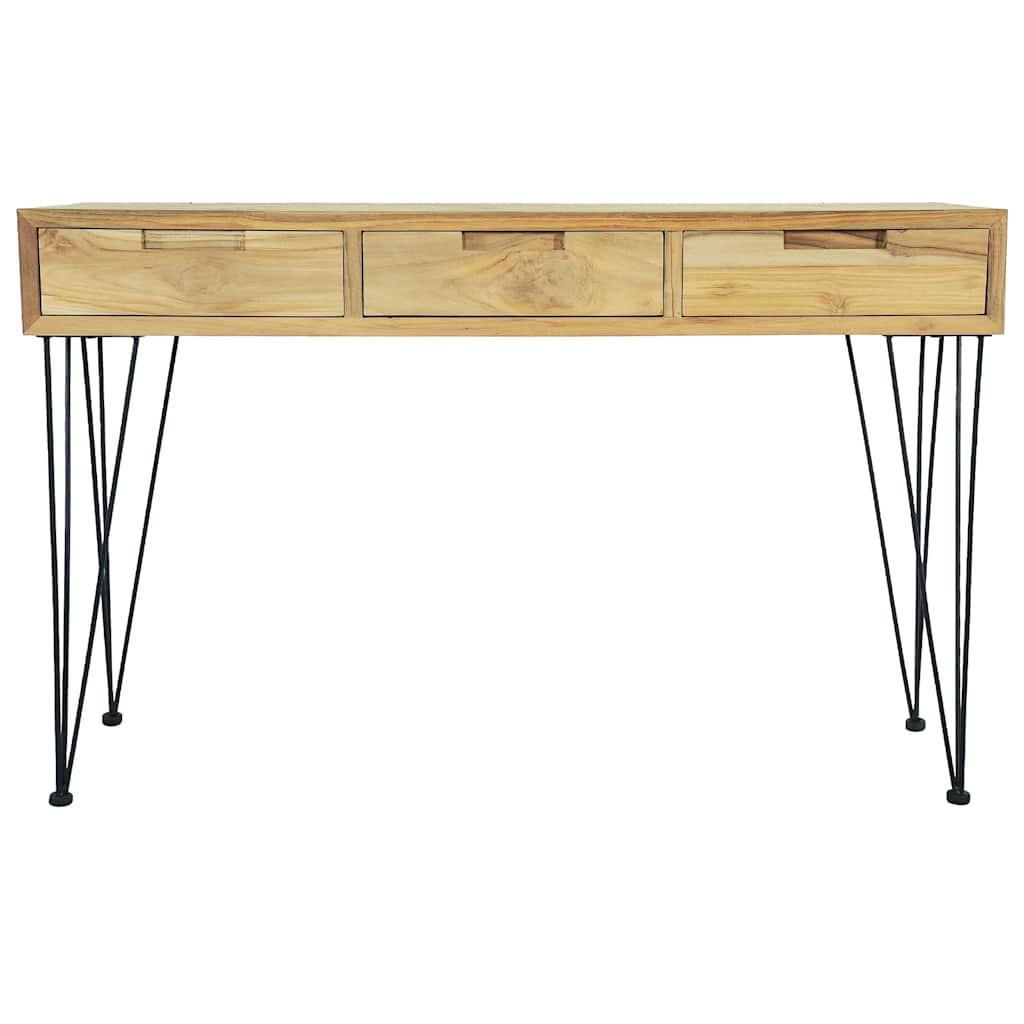 Konsolbord 120 x 35 x 76 cm massiv teaktræ