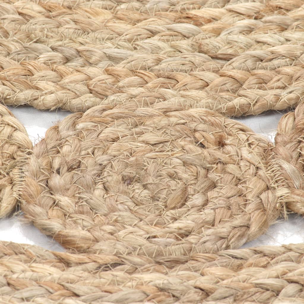 Tæppeflettet jute 150 cm Rund