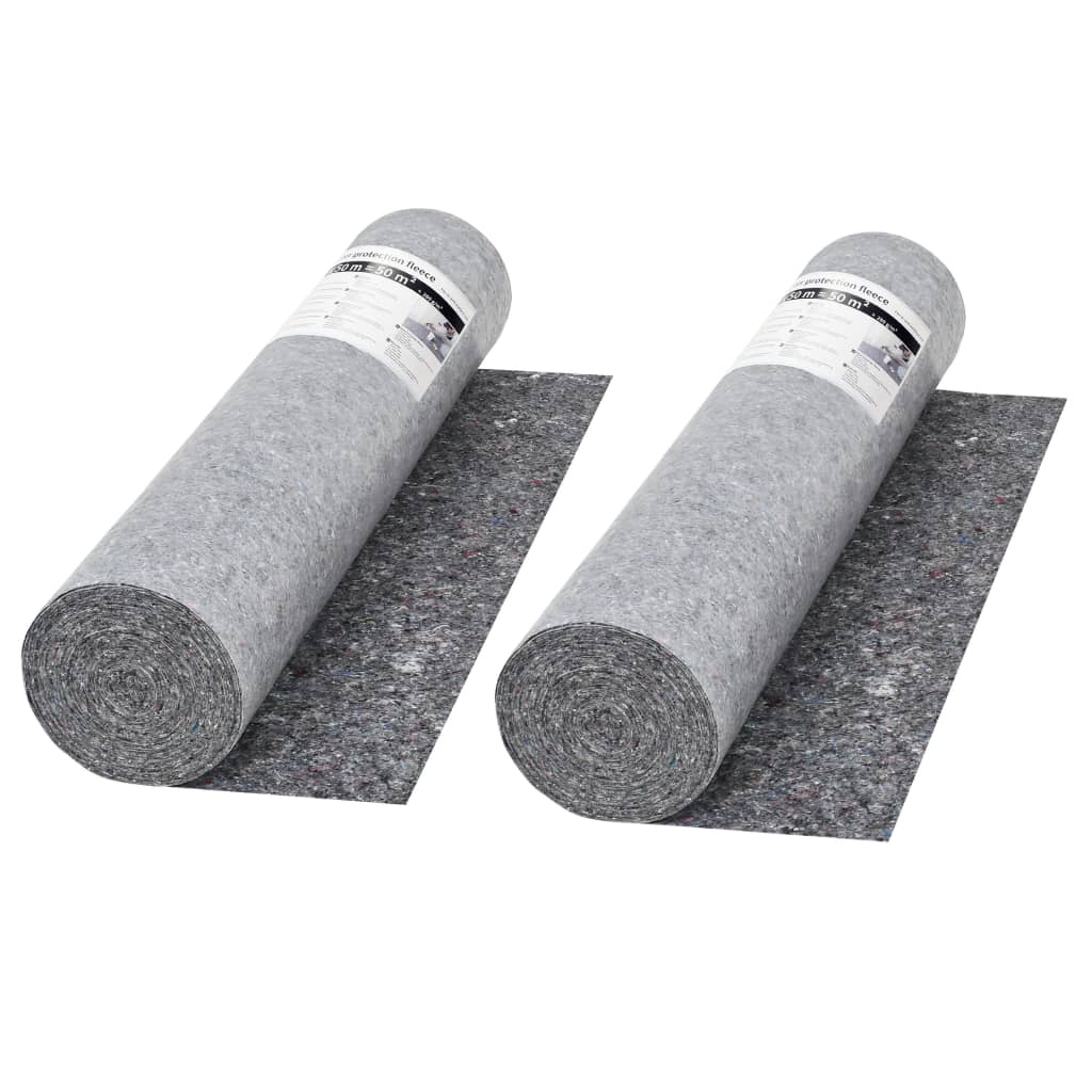 Skridsikker malingsfleece 2 stk 50 m 280 g/m² Grå