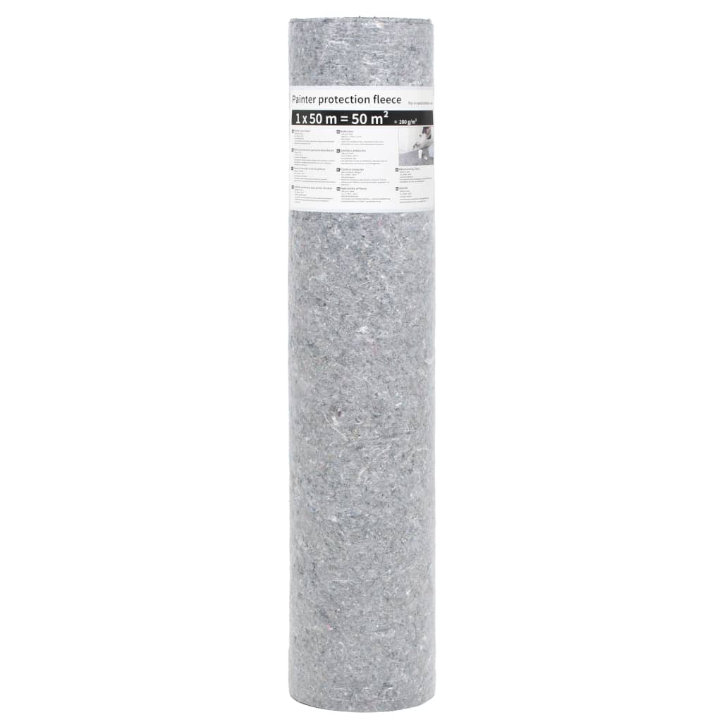 Skridsikker malingsfleece 2 stk 50 m 280 g/m² Grå