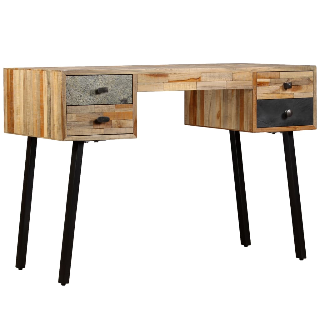 Skrivebord Genbrugsteak massivt træ 110 × 50 × 76 cm