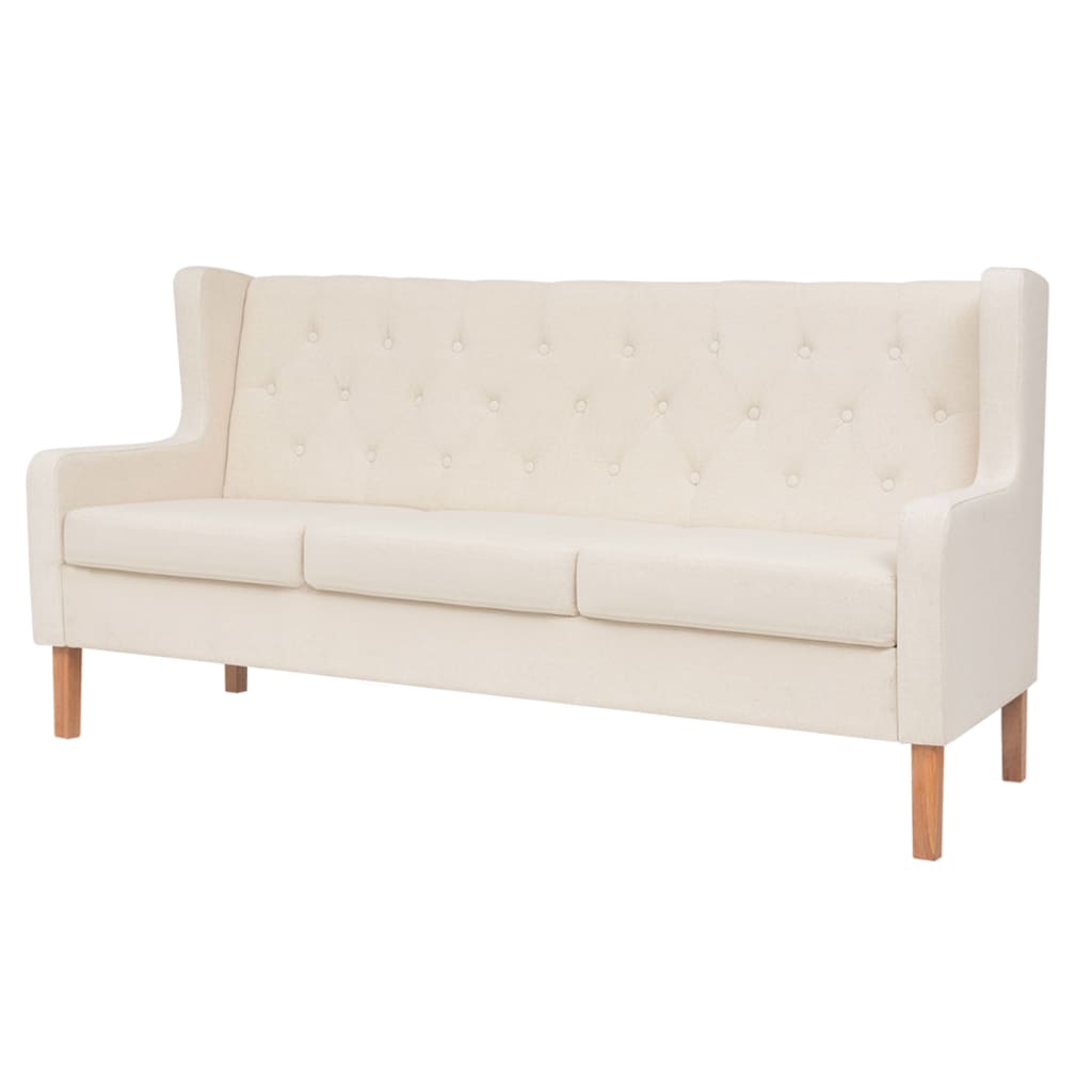 3-delt Sofasæt stof creme hvid