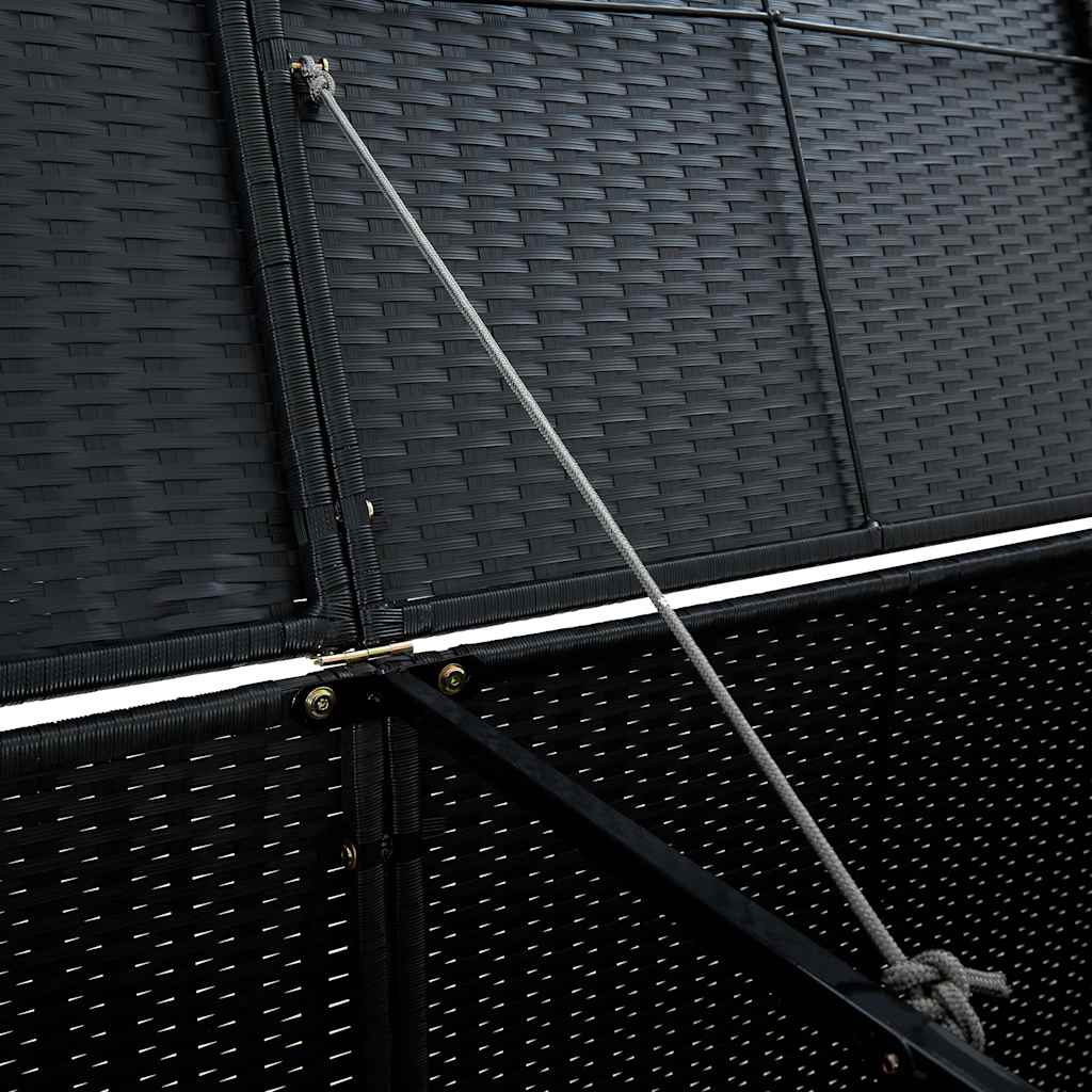 Mülltonnenbox für 2 Tonnen Poly Rattan Schwarz 148x80x111 cm