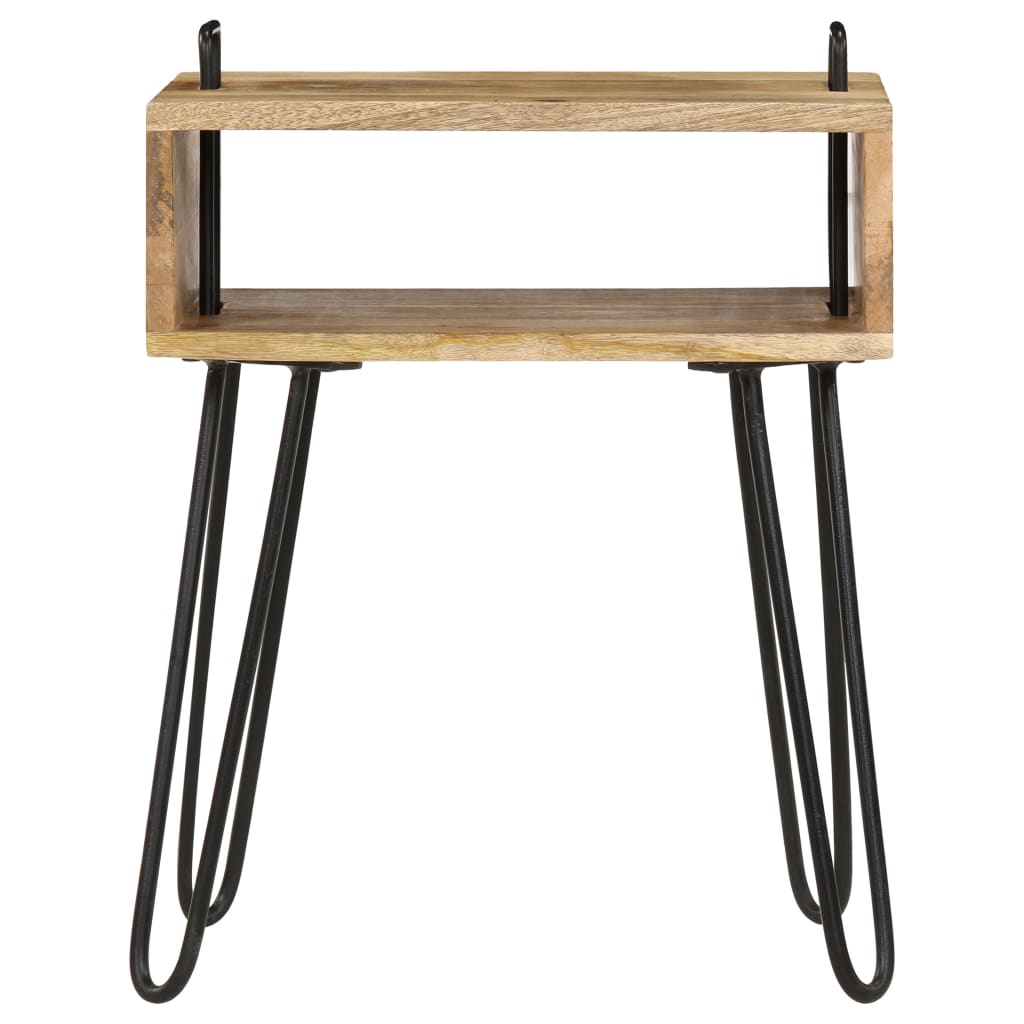 Sengebord massiv træ mango 40×34×47 cm