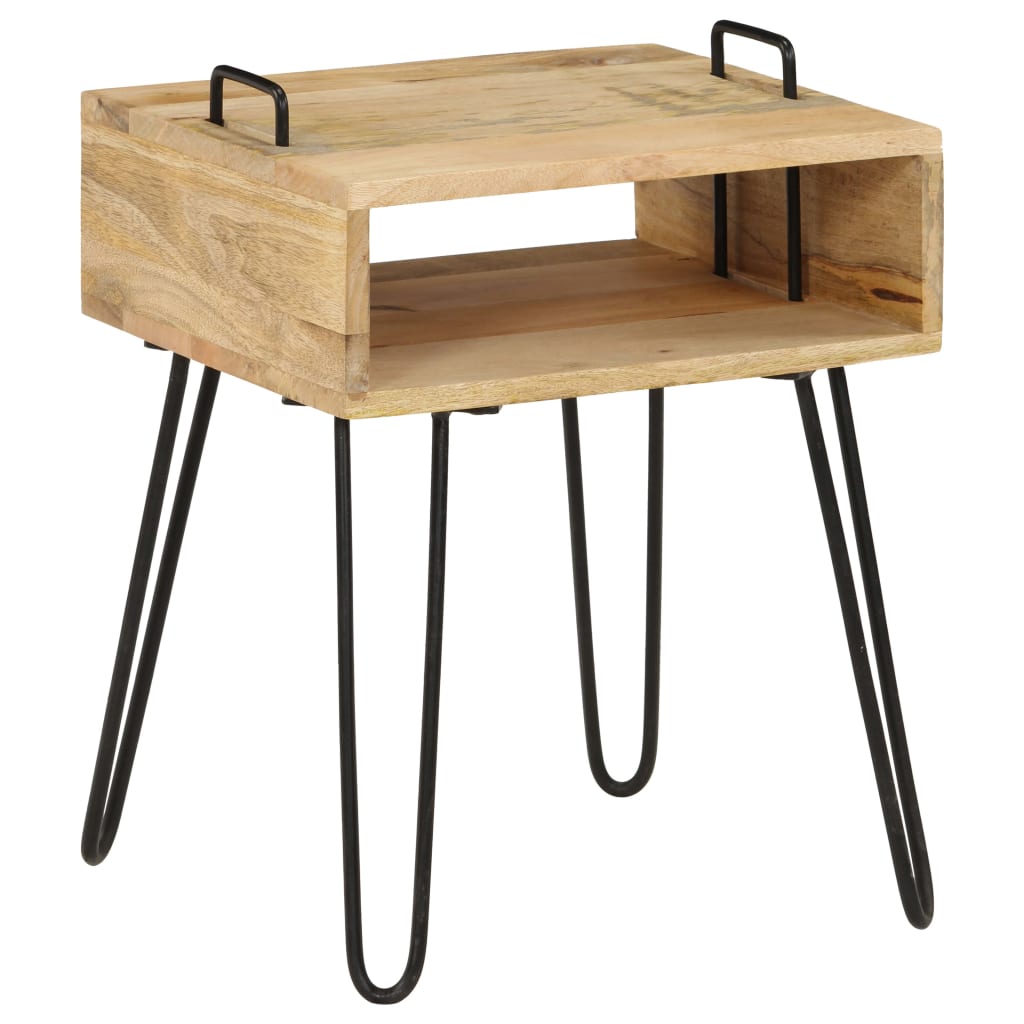 Sengebord massiv træ mango 40×34×47 cm