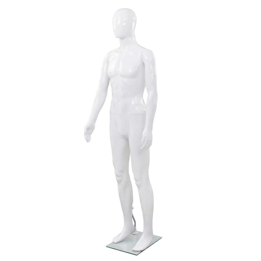 Mannequin med glasbund Hvid 185 cm