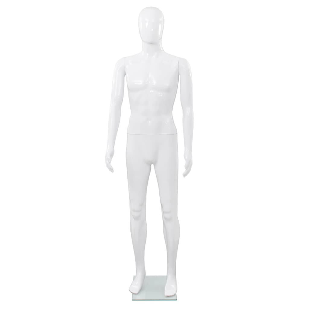 Mannequin med glasbund Hvid 185 cm