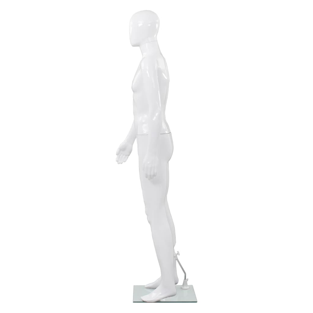 Mannequin med glasbund Hvid 185 cm