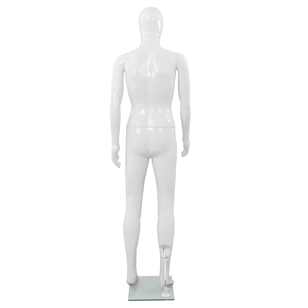 Mannequin med glasbund Hvid 185 cm