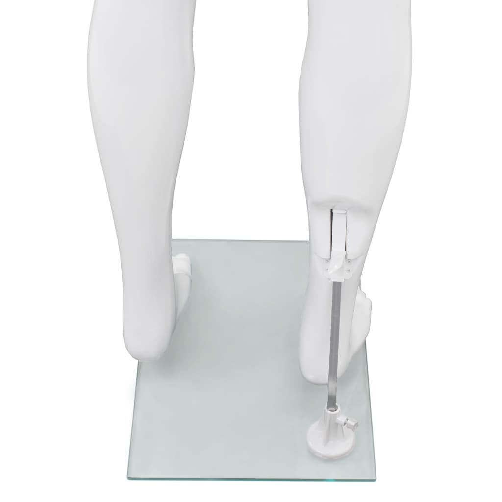 Mannequin med glasbund Hvid 185 cm