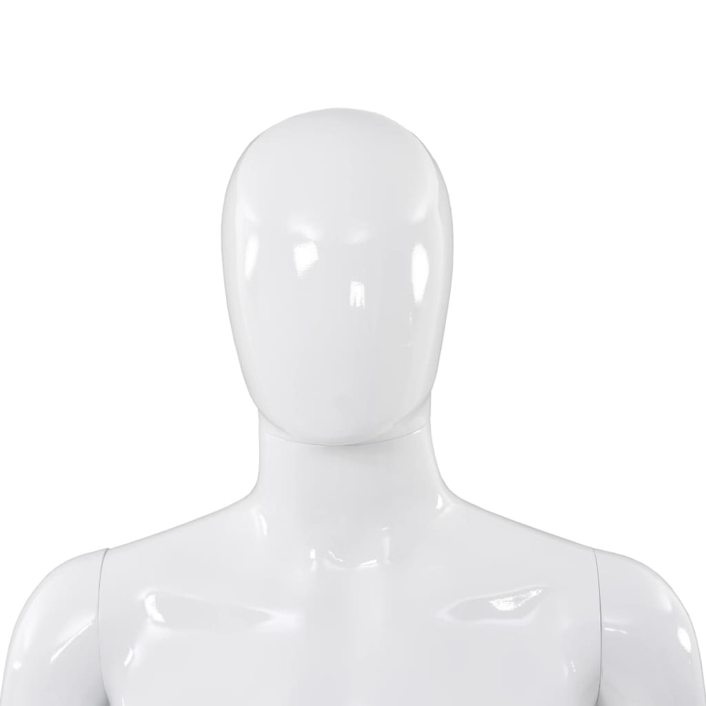 Mannequin med glasbund Hvid 185 cm