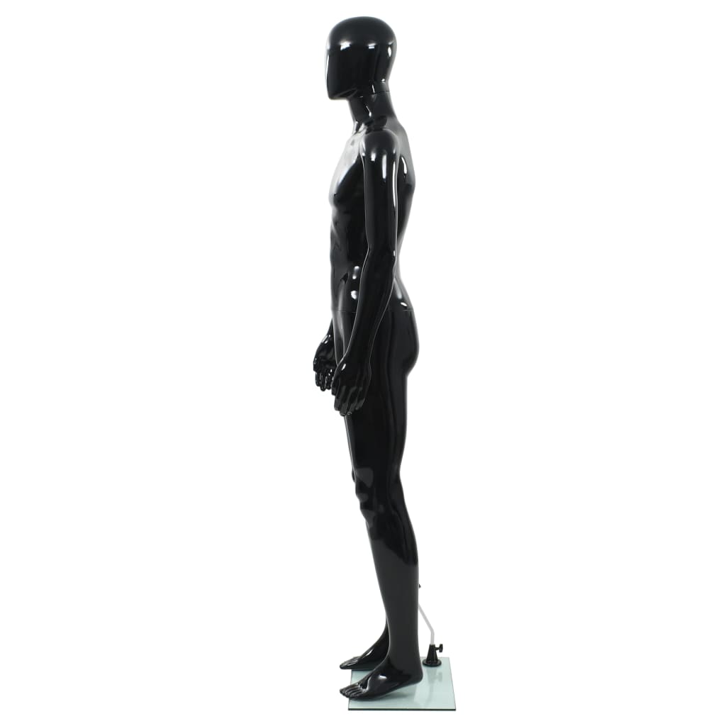 Mannequin med glasbund Sort 185 cm