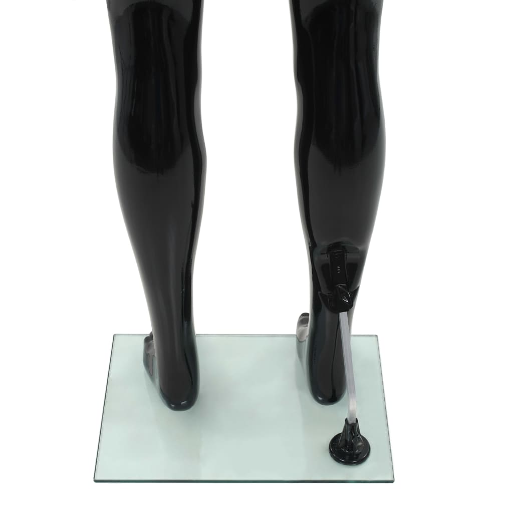Mannequin med glasbund Sort 185 cm