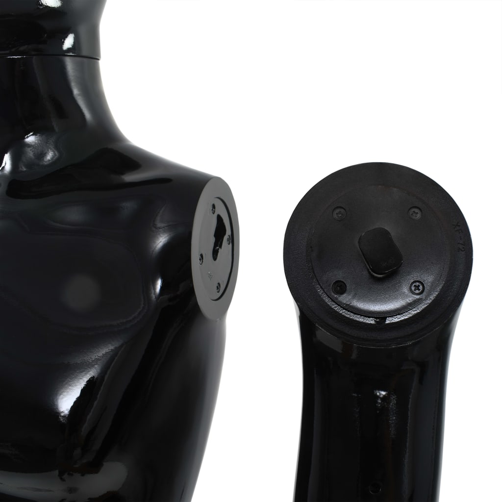 Mannequin med glasbund Sort 185 cm