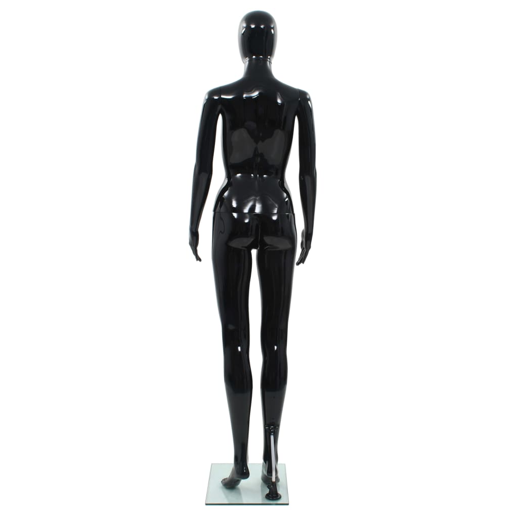 Damemannequin med glasbund Sort 175 cm